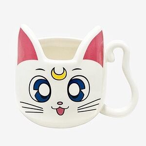 Sailor Moon Artemis Cat Collectible White Pink Mug Cup